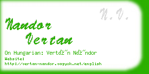 nandor vertan business card